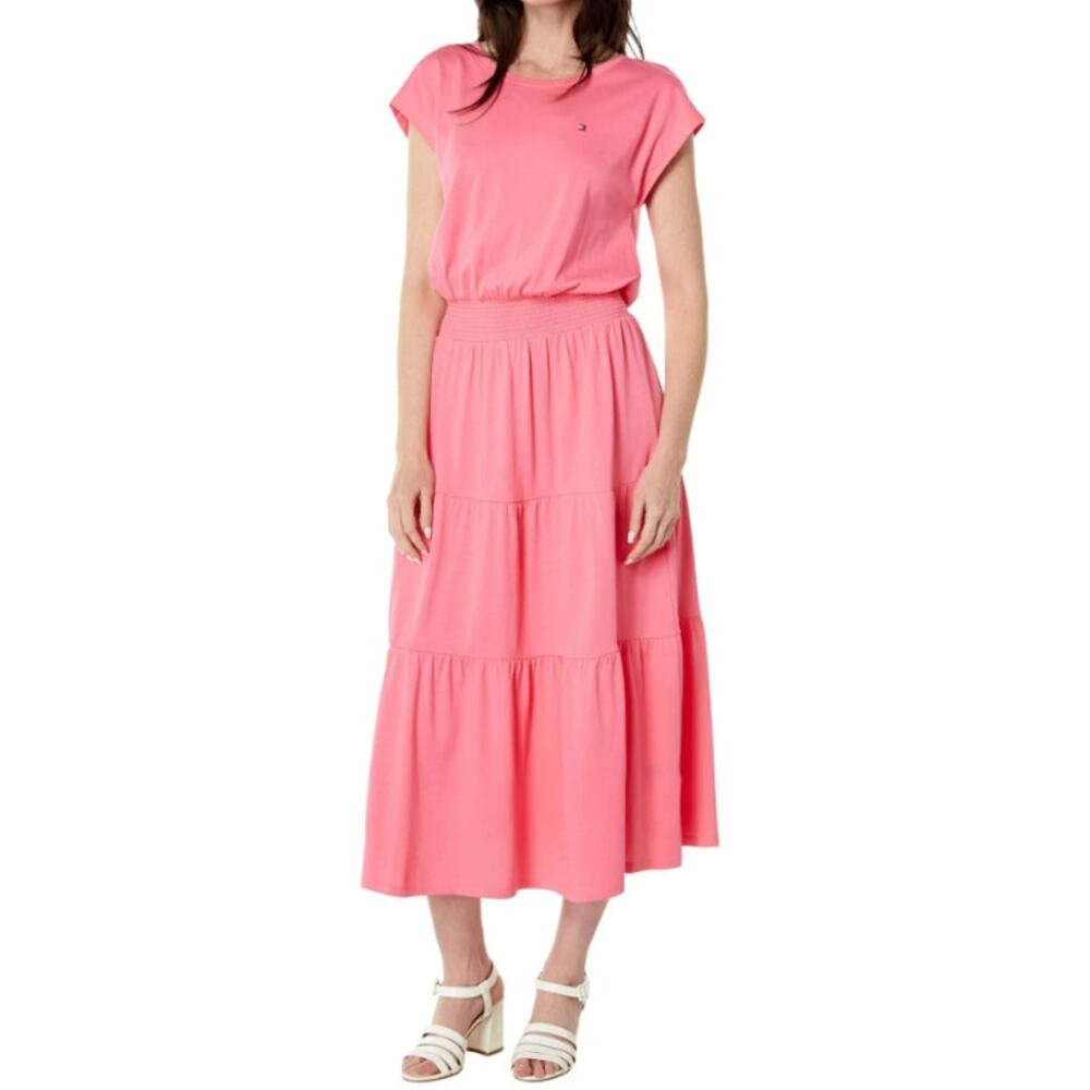 Tommy Hilfiger Coral Tiered Maxi Dress